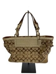 トートバッグ_シグネチャー_ゴールドレザー/キャンバス/GLD