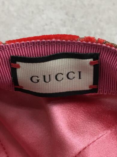 画像：GUCCIベースボールキャップ/GG柄/ベロア/S/RED/メンズ/527075 3HD87 64003