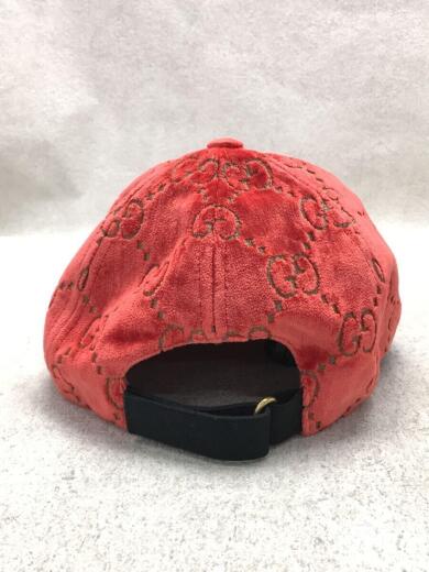 画像：GUCCIベースボールキャップ/GG柄/ベロア/S/RED/メンズ/527075 3HD87 64005