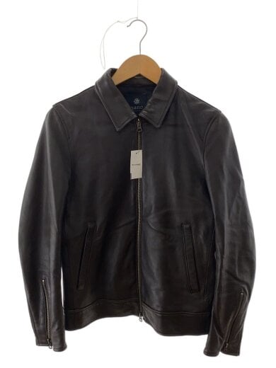 商品画像：レザージャケット・ブルゾン/S/羊革/BRW/無地/BA91LOW002SH// 1