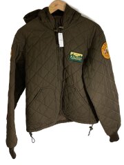 キルティングジャケット/ワッペン/エルボーパッチ/42/コットン/BRW/無地