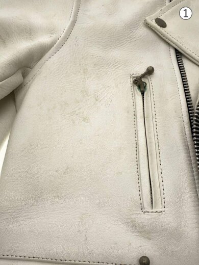 商品画像：レザージャケット・ブルゾン/M/レザー/WHT 6