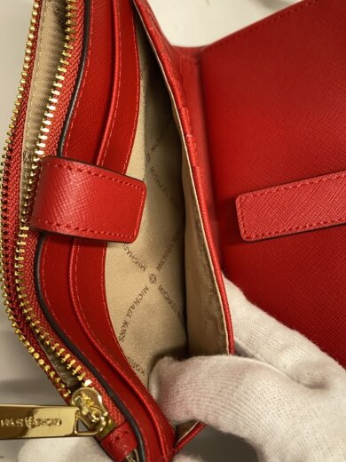 商品画像：2つ折り財布/--/RED/無地/レディース/AV-2007 6