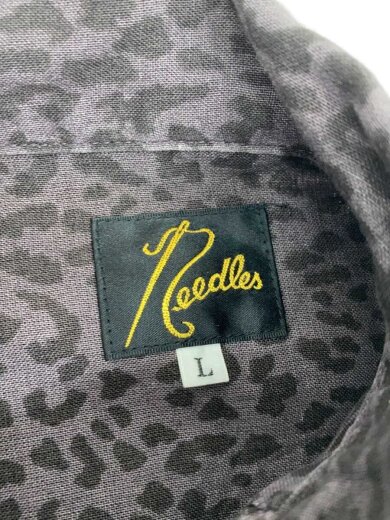 商品画像：Cut-Off Bottom Classic Shirt Li長袖シャツ/L/リネン/GRY/レオパード 4