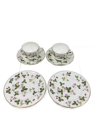 商品画像：カップ&ソーサー/6点セット/WHT/ワイルドストロベリー 1