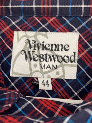 商品画像：オーブチェックシャツ/COL175長袖シャツ/44/コットン/RED/チェック/VW-WR-83558 3