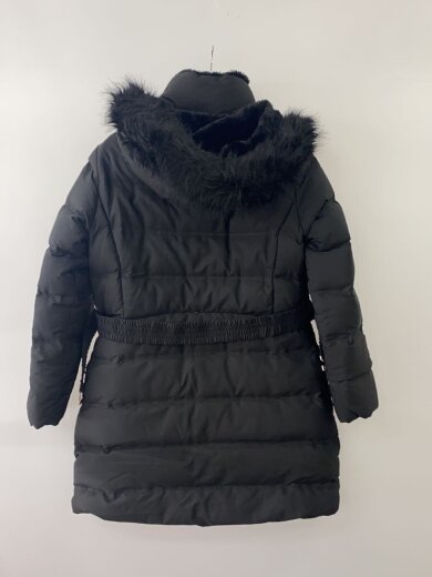 商品画像：フェイク襟付きダウンジャケット/L/ポリエステル/BLK/無地 2