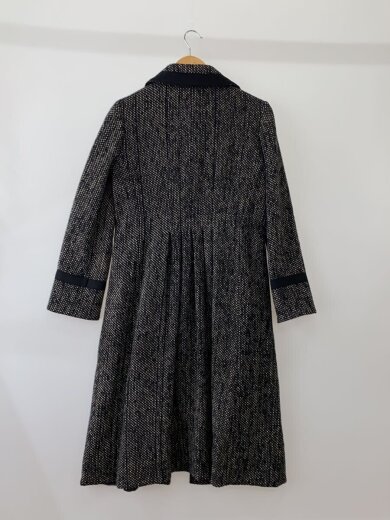 商品画像：テクスチャードロングコート/6/ウール/BLK/無地 2