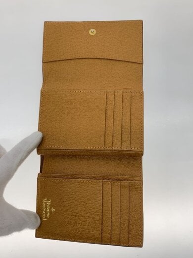 商品画像：3つ折りがま口財布/レザー/BRW/無地/レディース// 4