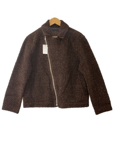 商品画像：BASIC TWEED VELVET Riders JACKET/L/コットン/BRW/無地/13-254-014// 1