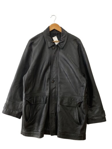 商品画像：ジップアップ/レザージャケット・ブルゾン/L/レザー/BLK/無地// 1