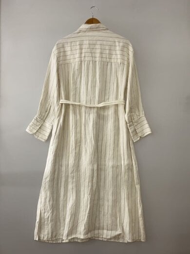 商品画像：長袖シャツワンピース/長袖ワンピース/38/リネン/WHT/ストライプ/2710300811// 2