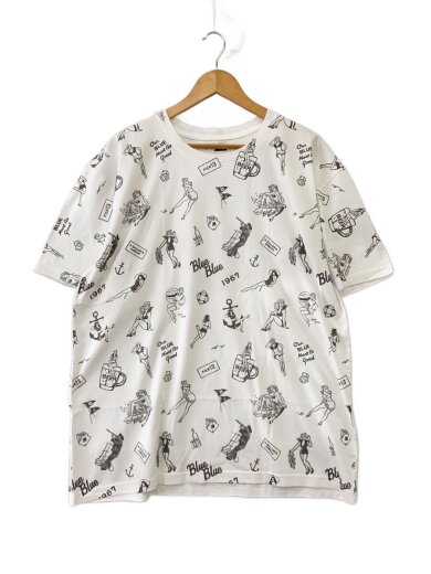 商品画像：ピンナップガールTシャツ/XL/コットン/WHT/総柄// 1