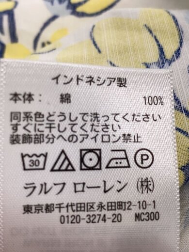 商品画像：半袖シャツ/M/コットン/WHT/花柄// 4