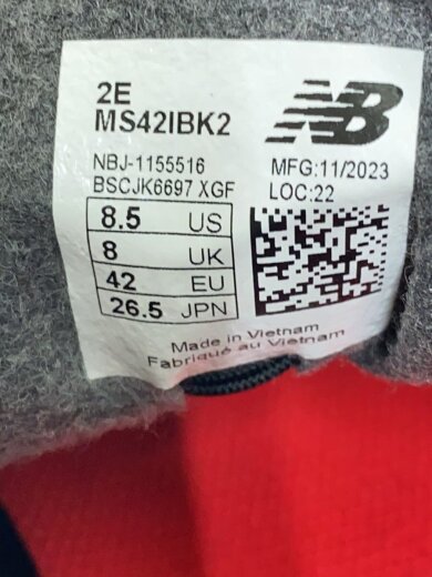 画像：NEW BALANCEシューズ/26.5cm/BLK/MS42IBK25