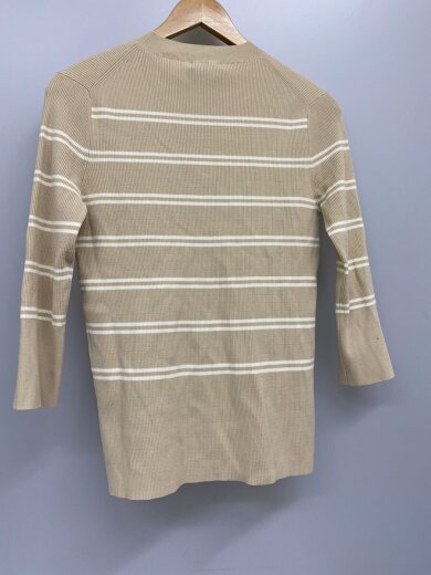 商品画像：長袖カットソー/M/レーヨン/BEG/ボーダー/01-1101742-333-904 2