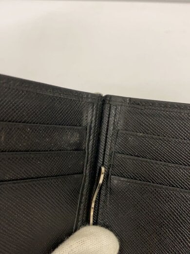 商品画像：2つ折り財布/レザー/BLK/メンズ 8