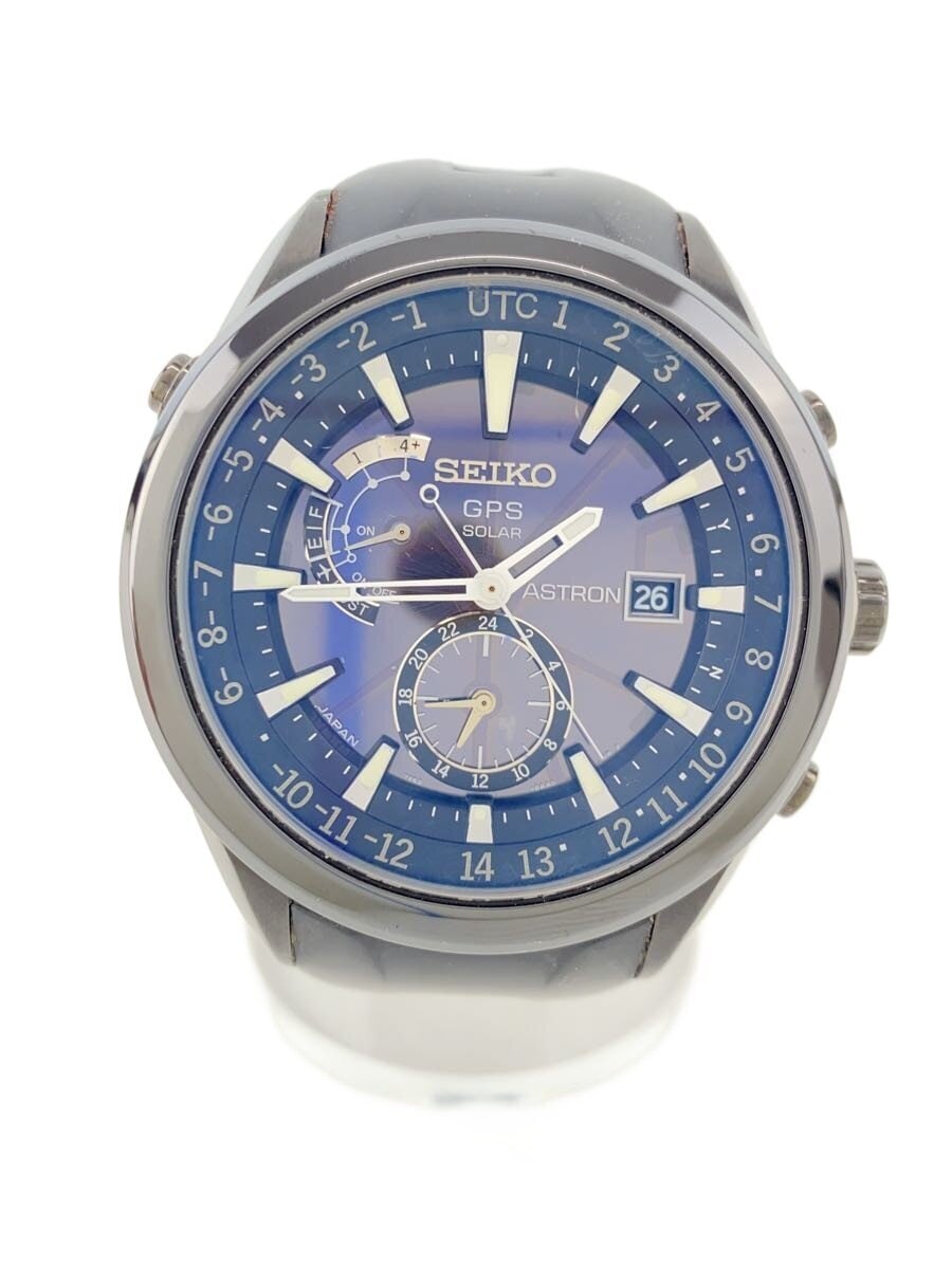 SEIKO / ソーラー腕時計/アナログ/ラバー/BLK/BLK/7x52-0ab0