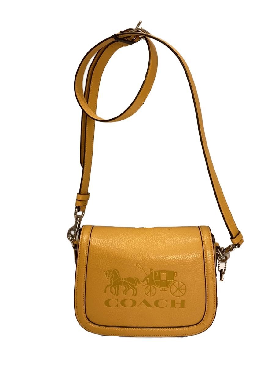 COACH / ショルダーバッグ/レザー/YLW/C4058/HORSE AND CARRIAGE PRINT