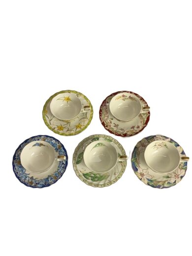 商品画像：カップ&ソーサー/5点セット/WHT 4
