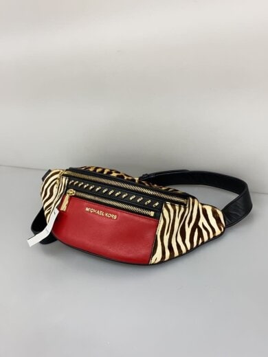 商品画像：ウエストバッグ/レザー/RED 2