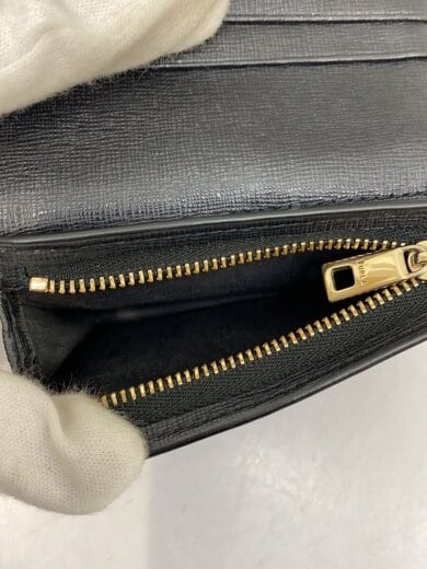 商品画像：2つ折り財布/レザー/BLK/無地/レディース// 5