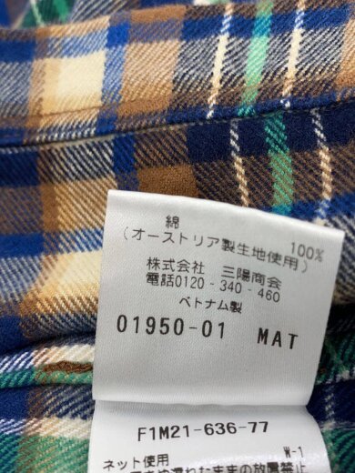 商品画像：長袖シャツ/LL/コットン/GRN/チェック/F1M21-636-77 5