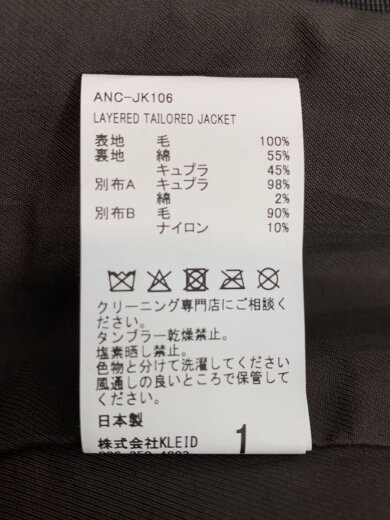 商品画像：テーラードジャケット/1/ウール/GRY/ANC-JK106/LAYERED TAILORED JACKET 5