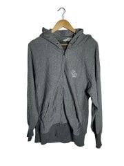 ジップパーカー/L/コットン/GRY/無地/90S/ワッペン