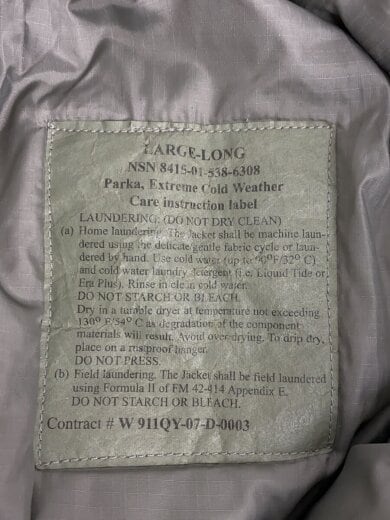 商品画像：ECWCS/GEN3/LEVEL7/PRIMALOFT/L/ナイロン/グレー/8415-01-538-6308 3