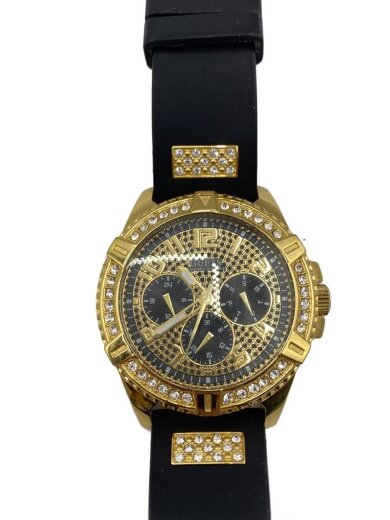 商品画像：クォーツ腕時計/アナログ/ラバー/GLD/BLK/U1132G1 1