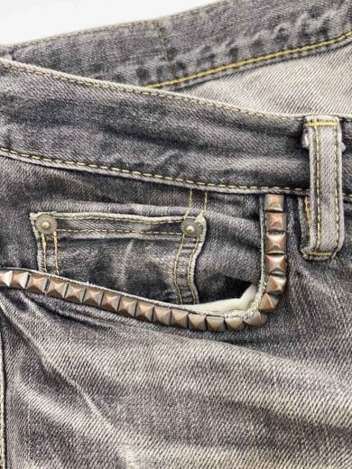 商品画像：スタッズ/ウォッシュド加工デニム/ボトム/XS/コットン/GRY/無地/0114AP05// 5