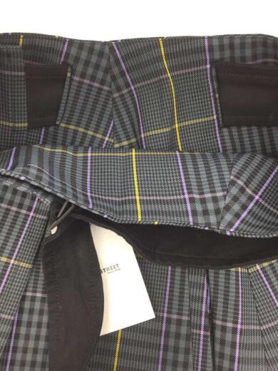 画像：MAISON KITSUNEロングスカート/36/ポリエステル/GRY/チェック/タータンチェック/ラップスカート/グレー5