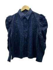 長袖ブラウス/36/コットン/BLK/チェック