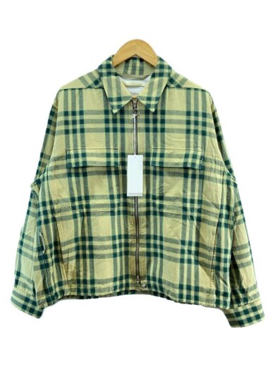画像：ANEILAMB ZIP UP JACKET/ジャケット/3/コットン/GRN/チェック/AN0242_S12041