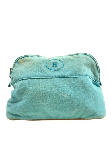 商品画像：シミ有/フェード/ポーチ/コットン/BLU/無地 1