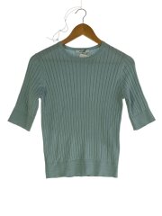 12Gワイドリブコットン×ポリエステル/5分袖クルーネックニット/2/sl9s-805