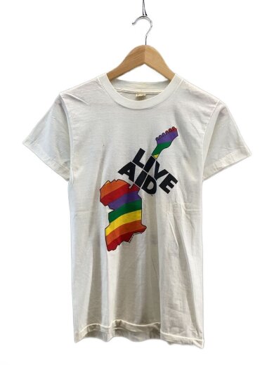 商品画像：80s/LIVE AID/コピーライト1985年/両面/Tシャツ/M/コットン/WHT// 1