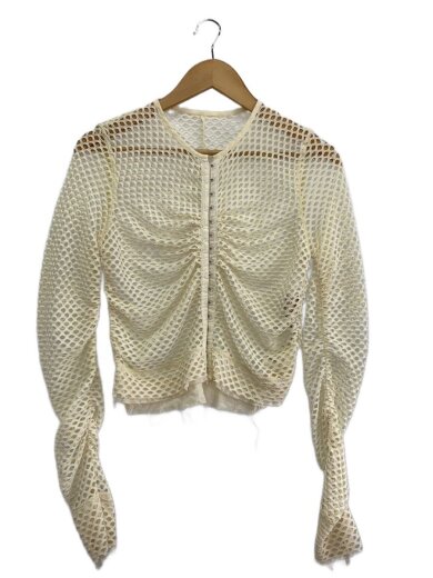 商品画像：24SS/Mesh Shirring Cardigan/FREE/ポリエステル/CRM/無地/12420601// 1