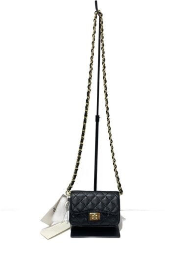 商品画像：ミニチェーンバック/ショルダーバッグ/牛革/BLK/無地 1