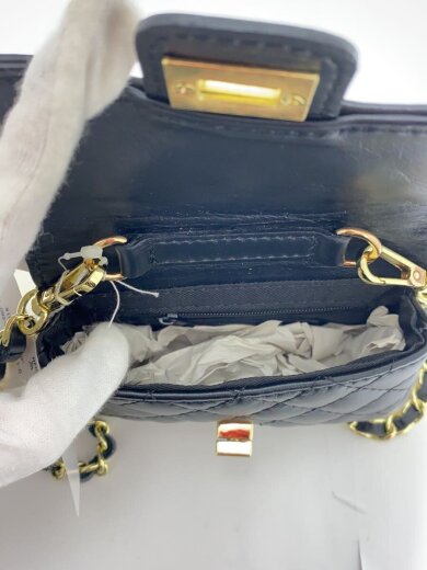 商品画像：ミニチェーンバック/ショルダーバッグ/牛革/BLK/無地 5