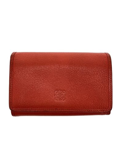 商品画像：2つ折り財布/レザー/RED/無地/レディース// 1