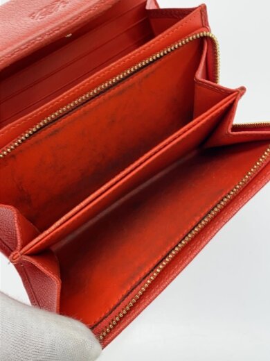 商品画像：2つ折り財布/レザー/RED/無地/レディース// 5