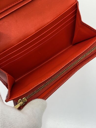 商品画像：2つ折り財布/レザー/RED/無地/レディース// 6