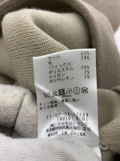 商品画像：ダブルフェイスフォックス Vネックカーディガン/S/ウール/BEG/無地/11-02-34-02204 5