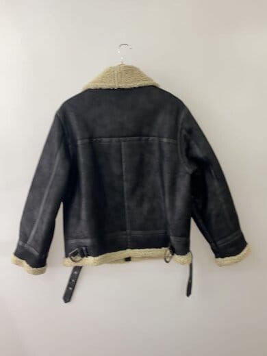 商品画像：フェイクムートンボアブルゾン/M/ポリエステル/BLK/無地/112250209501-01 2