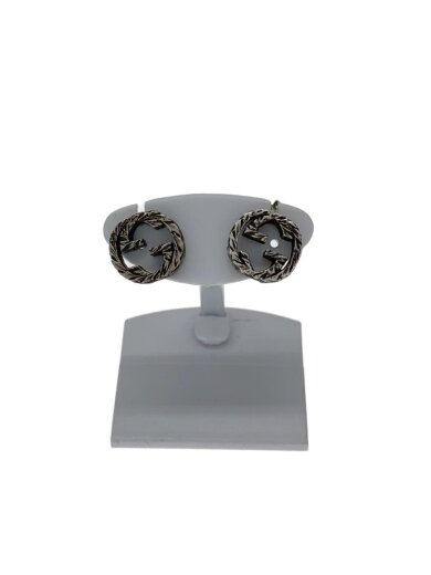 商品画像：アラベスク/インターロッキングGG/燻加工/片耳キャッチ欠品/ピアス/SLV/メンズ 1