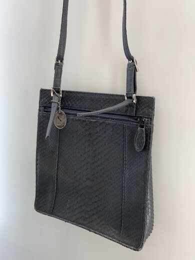 商品画像：JRA認定/クロコ/ショルダーバッグ/レザー/BLK/無地 2