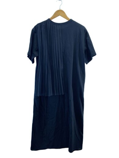 商品画像：プリーツドッキング半袖ワンピース/M/コットン/BLK/無地/ZU48-jh137// 2