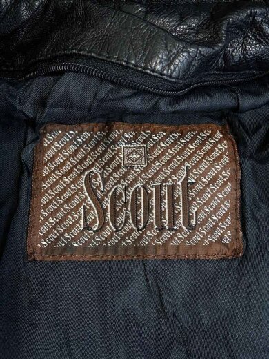 商品画像：90s/SCOUT/イタリア製/フロント汚れ有/コート/レザー/BLK 3